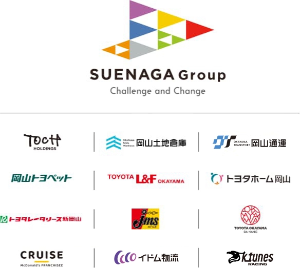 SUENAGA GROUP|岡山土地倉庫、岡山トヨペット、トヨタレンタリース新岡山、TOYOTA L&F岡山、TOYOTA OKAYAMA、ジェームス岡山、トヨタホーム岡山株式会社、岡山通運、高宮運送